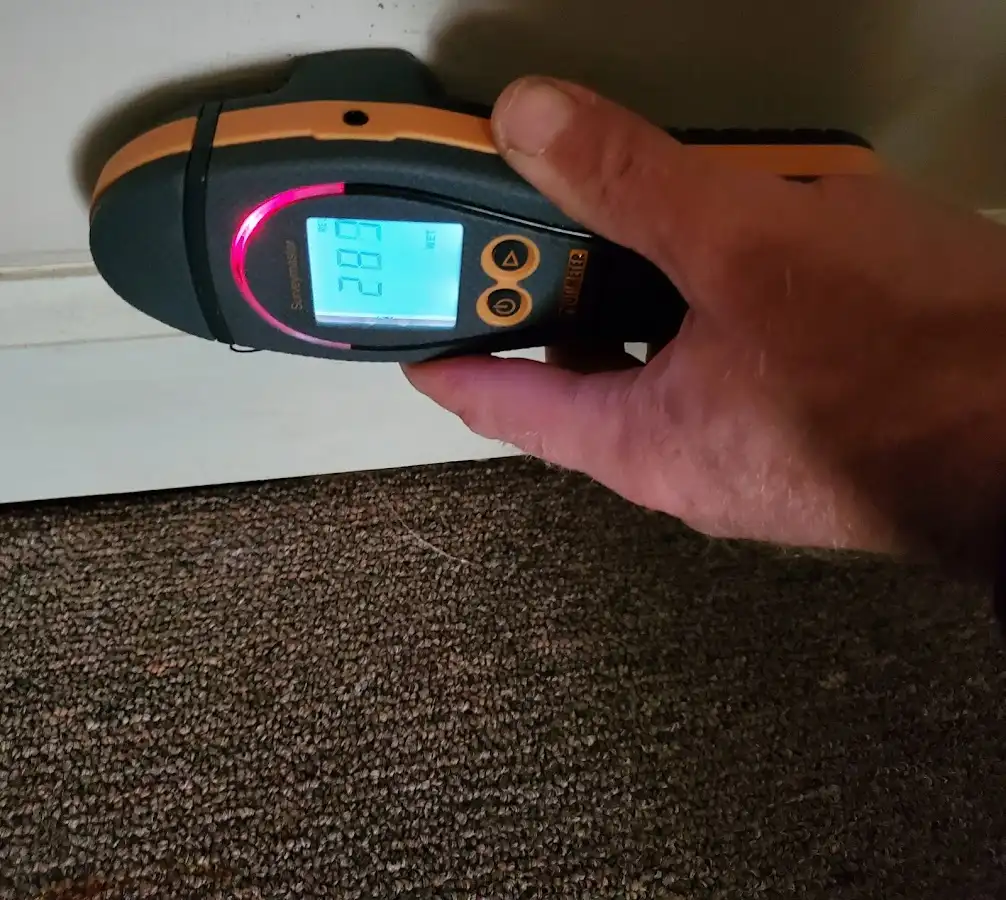 Moisture detection at baseboard during Burst Pipe Cleanup in Red Bank